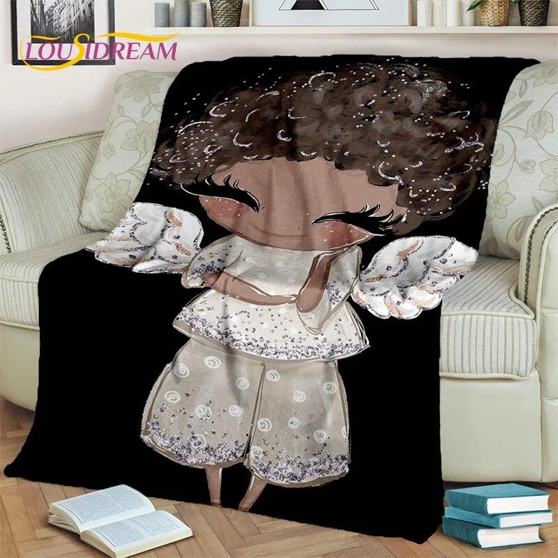 Cartoon Ballerina Fairy Cute Ballet Girl Blanket,soft Throw Blanket for Home Bedroom Bed Sofa Picnic Office Cover Blanket Kids