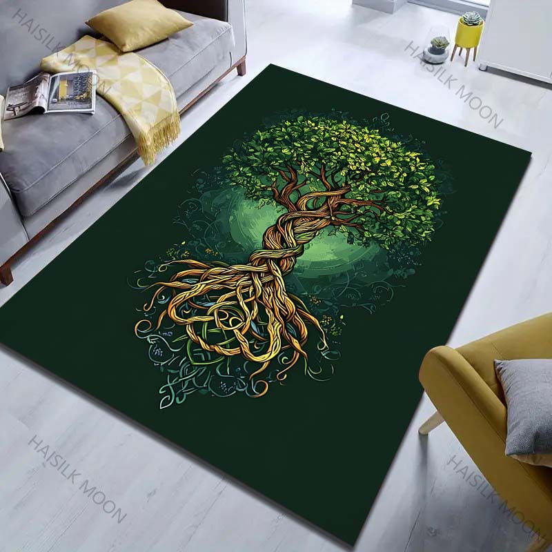Nordic Totem Tree of Life Print for Carpet Living Room Bedroom Bedside Floor Mat Home Decor Sofa Room Area Rug Large Size