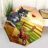 1pc Tom and Jerry Automatic Folding Umbrella - Compact 8-Rib Design, Durable Plastic & Iron1389L