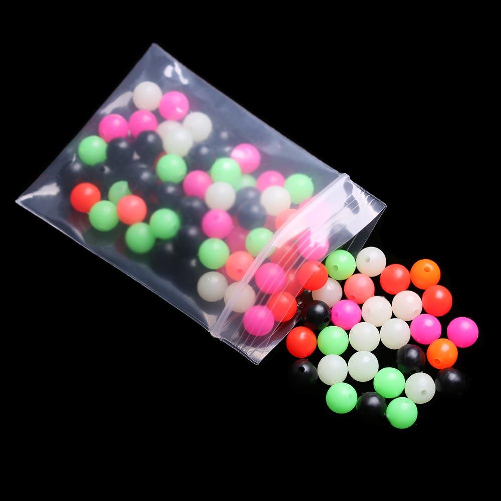 100PCS Round Mixed Color PE Plastic Stopper Beads Carp Fishing Rig Fishing Beads Fishing Lures Tackle Accessories