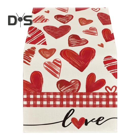 

Дорожка для праздничного стола с принтом в виде сердца и воздушных шаров, утолщенная, термостойкая, 3 размера, простая в уходе, нескользящая, для Дня святого Валентина, для отелей, ресторанов, свадеб, банкетов S красный/белый