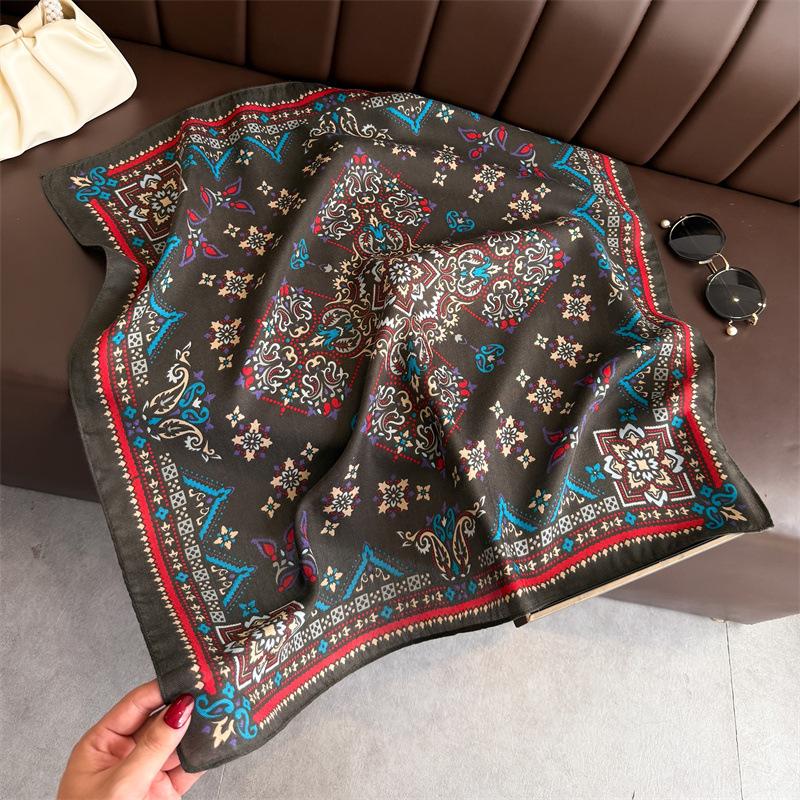 New Cashew Print Female Neck Scarf Cotton Linen Feeling Women Hair Scarves Foulard Head Band Shawls Wraps Neckerchief Bandana