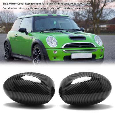 1 Pair of Side Mirror Cover Door Wing Mirror Cover Rearview Mirror Cap Replacement for BMW Mini