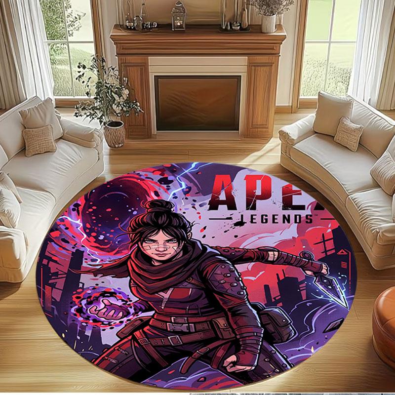 Apex Legends Print Round Rug, Washable Floor Carpet, For Entryway Dorm Laundry Room Office Study, Home Decor Birthday Christmas Gift