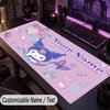 Custom Text Big Mousepad, Extended Desk Pad For Laptop Work GameKuromi