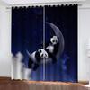 Home Interior Curtains 3D Luxury Animal Cute Panda Window Blackout Curtains For Living Room Bedroom Home Decor 2Pieces