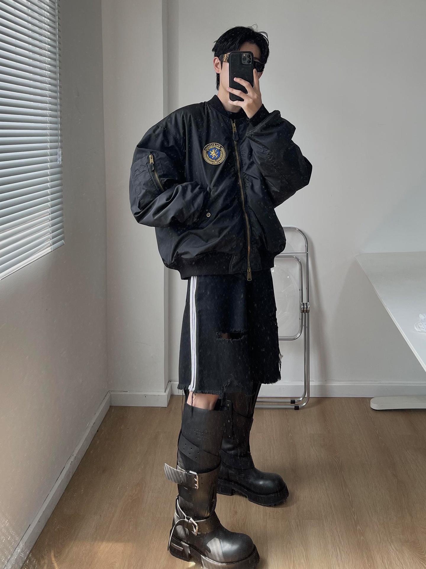 Unisex Winter Retro Eagle Embroidered Cotton Jacket - Warm & Trendy Outerwear M