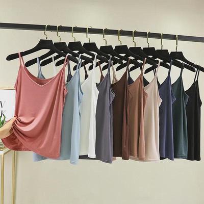 Women's Modal V-Neck Sleeveless Tops - Slimming, Thin, Summer Casual Wear