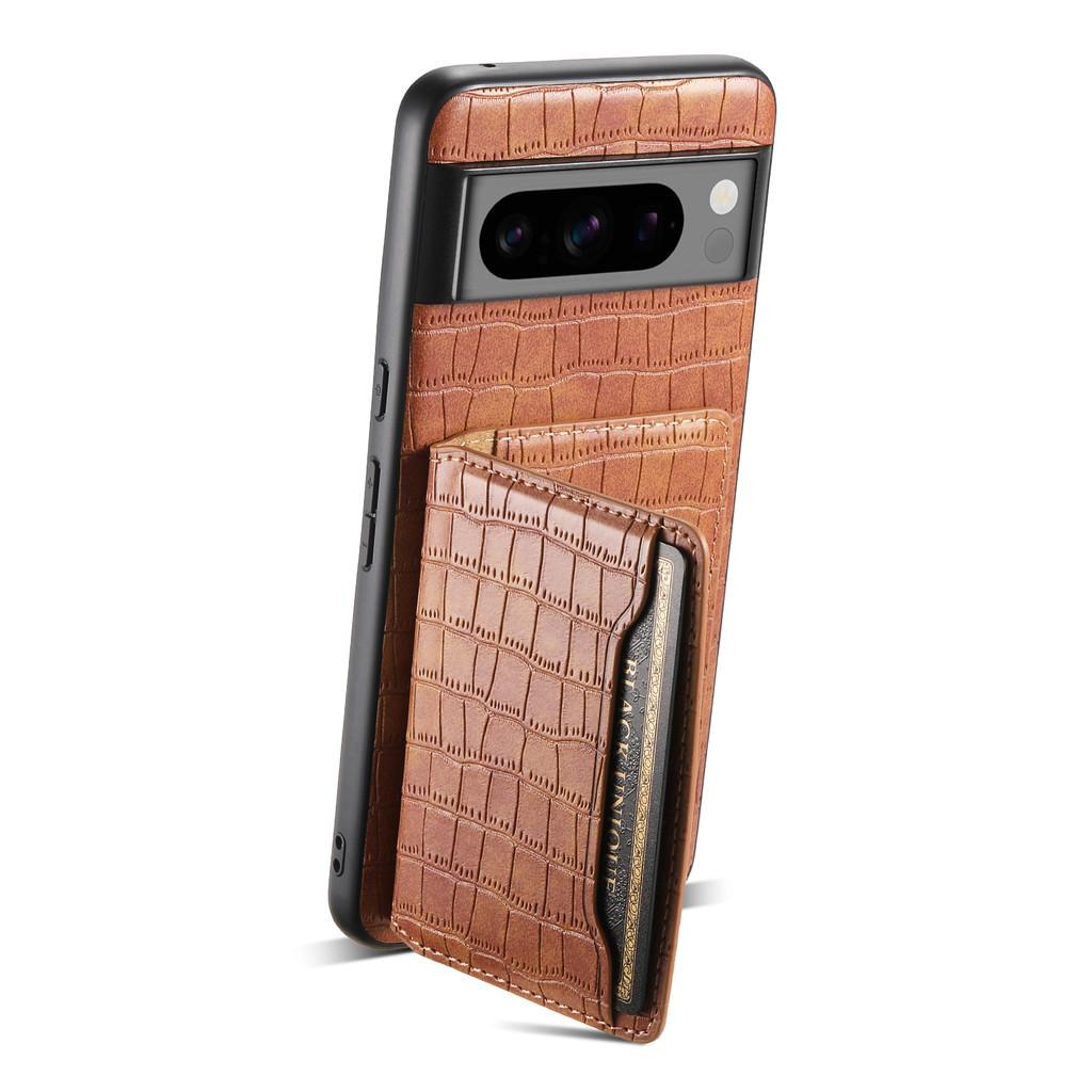 Luksusowe Etui ze Skóry o Fakturze Krokodyla Dla Google Pixel 8 Pro 8A 7Pro 7A 6A Uchwyt na Karty Podstawka Portfel Flip Tylna Klapka