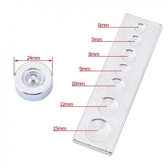 

Набор инструментов для установки кнопок-заклепок, кожаный пробойник для вырубки отверстий, полые люверсы, ручной набор для установки кнопок-заклепок с основанием для пробивки отверстий и установки кнопок-заклепок, 11 шт.