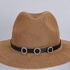 Retro European & American Straw Hat with Leather Buckle and Creative Hatband Decoration