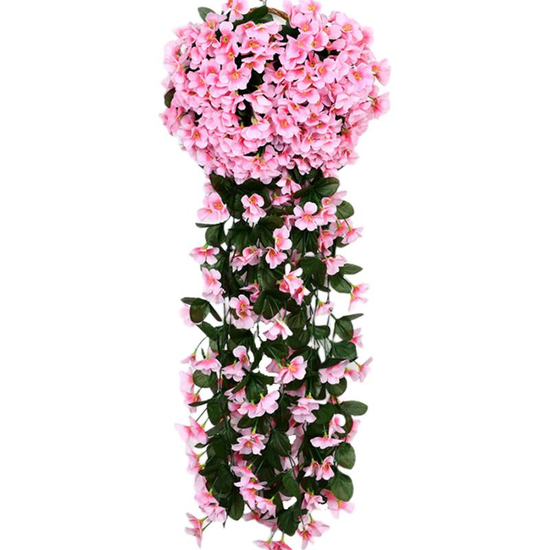 100CM Violet Artificial Flower Party Decoration Simulation Valentine S Day Wedding Wall Hanging Basket Flower Orchid Fake Flower