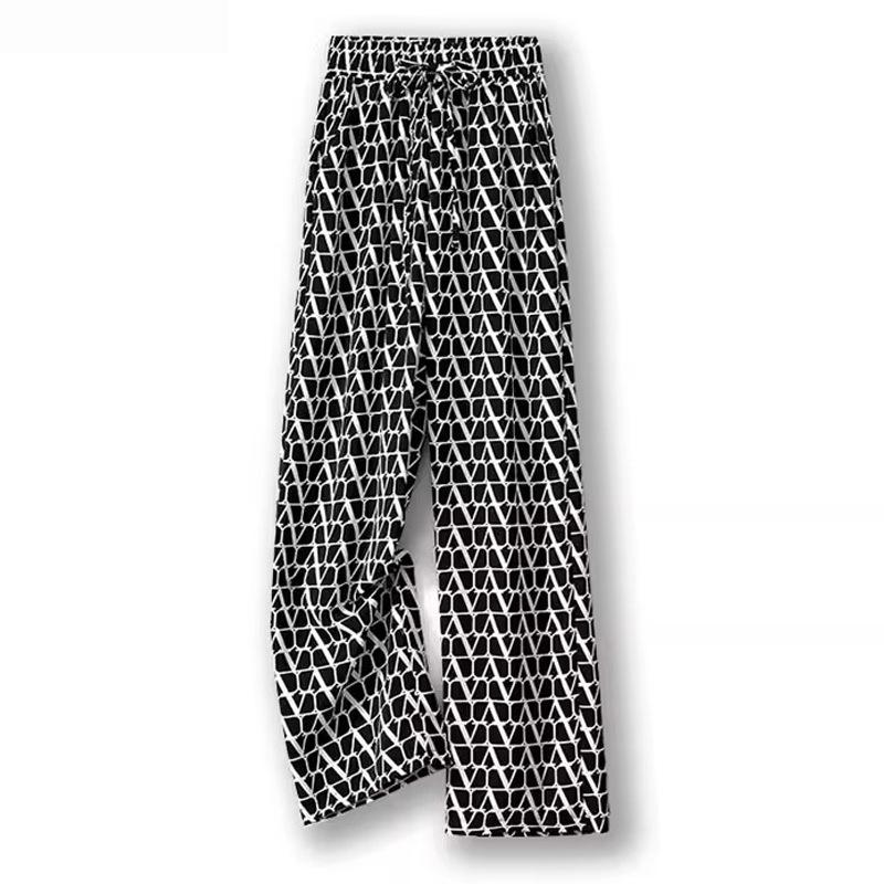 

Женские летние брюки из ледяного шелка в клетку с широкими штанинами - Черно-белые с прямыми штанинами 29 [Recommended for 115-125 lbs]