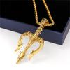 Fashion New Retro Rock Vintage Punk Neptune Trident Pendant Hip Hop Choker Necklace