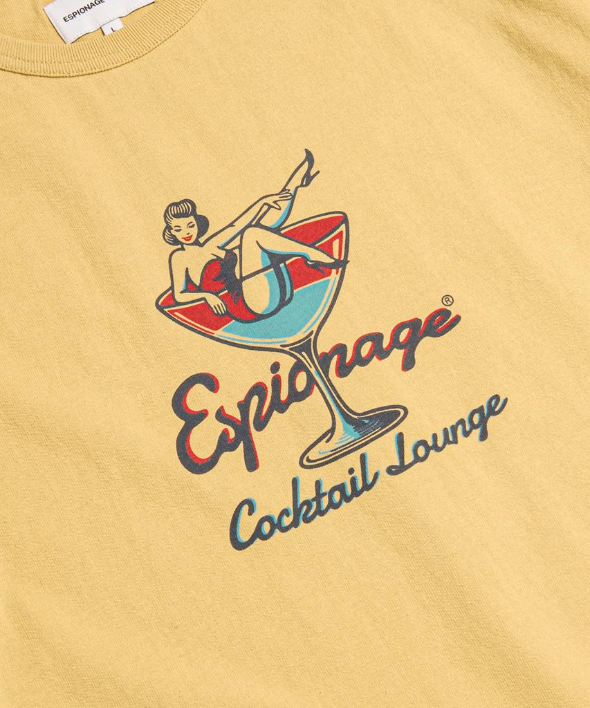 ESPIONAGE Cocktail Lounge Heavyweight Tee Vintage Yellow
