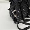 Polka Dot Backpack for Women and Students with Drawstring Closure and Front Pockets