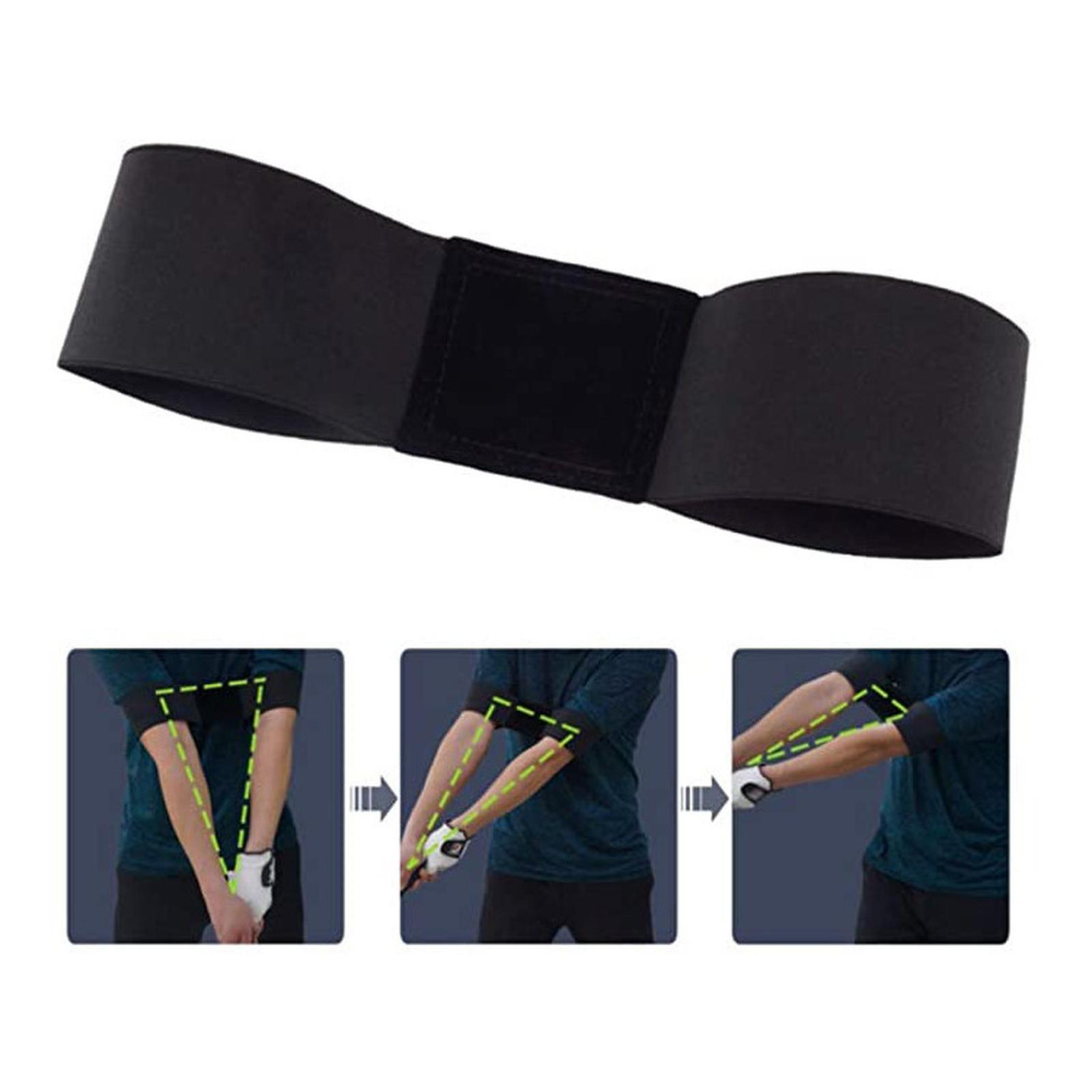Golf Arm Correction Strap Swing Practice Aid Posture Trainer Adjustable Arm Brace for Golf Swing Alignment and Arm Positioning Support one size чёрный
