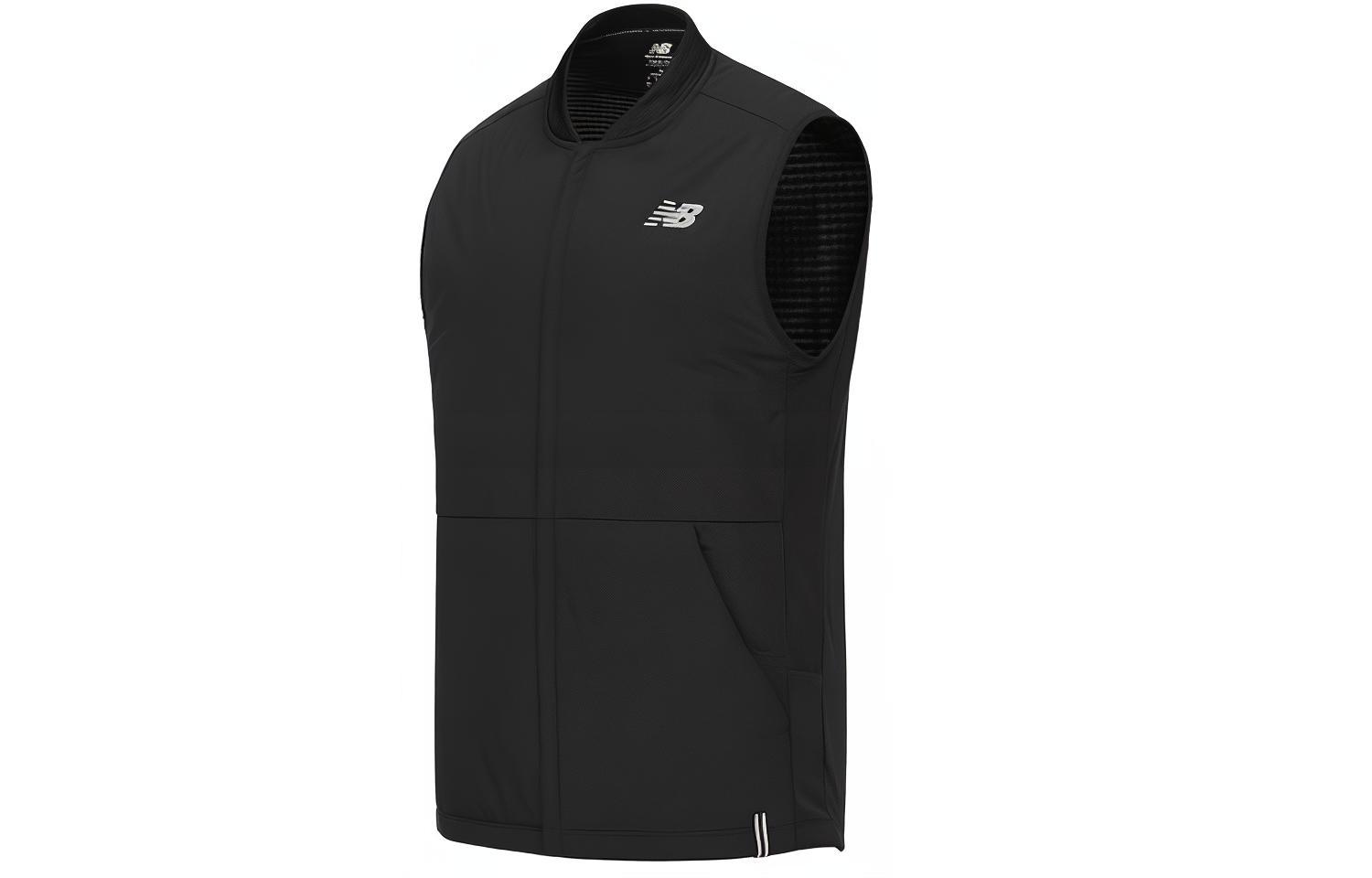 New Balance Vests Men s Black Stand Collar Moderate Other MV13271-BK XL