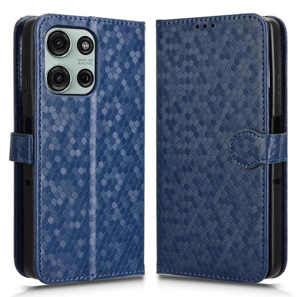 For Motorola Moto G75 5G Wallet Case Dot Pattern Imprint PU Leather Phone Cover