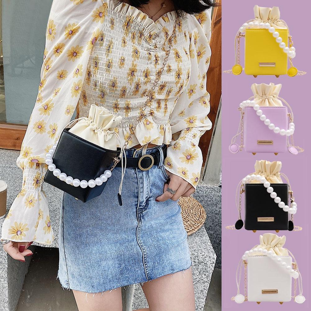 Buy 2021 Drawstring Sweet Shoulder Handbags Female Travel Summer Cross