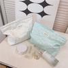 Embossment Makeup Bag Zipper Cosmetic Pouch Large Travel Canvas Organizer Bag