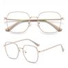 Korean Retro Metal Frame Square Row Men's and Women's Anti-blue Light/anti-radiation Glasses