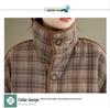 Women's Retro Plaid Thickened Cotton Padded Jacket - Casual, Warm, Versatile Winter Coat