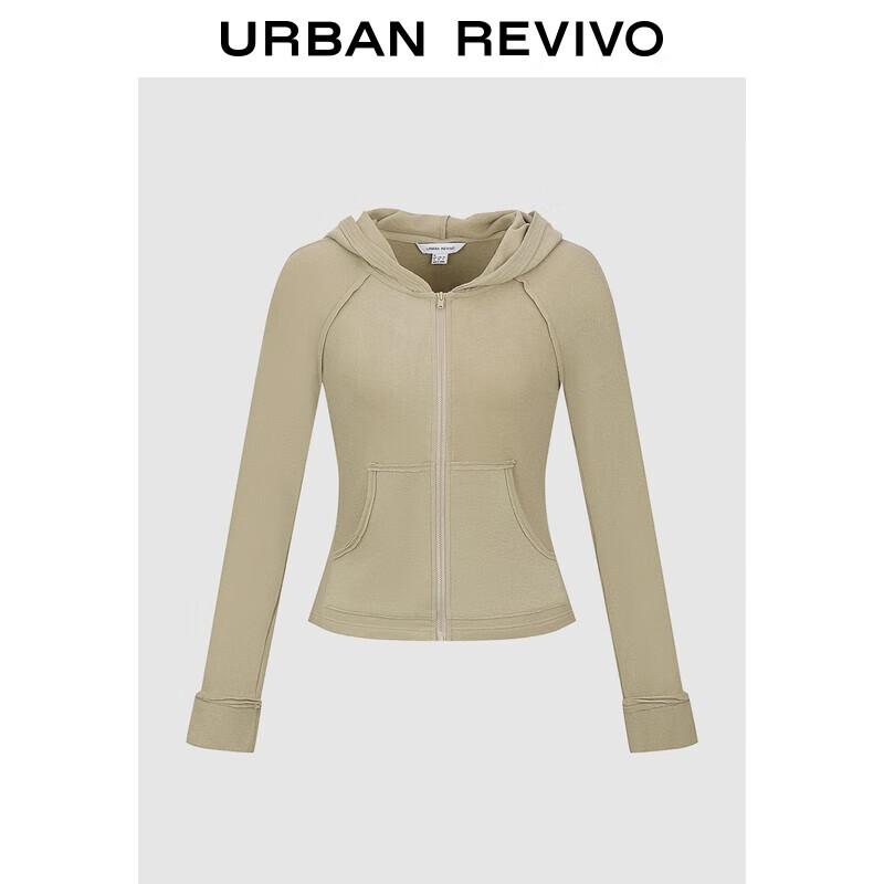 UR Women s Flowing Style Hooded Zipper Short Coat S
