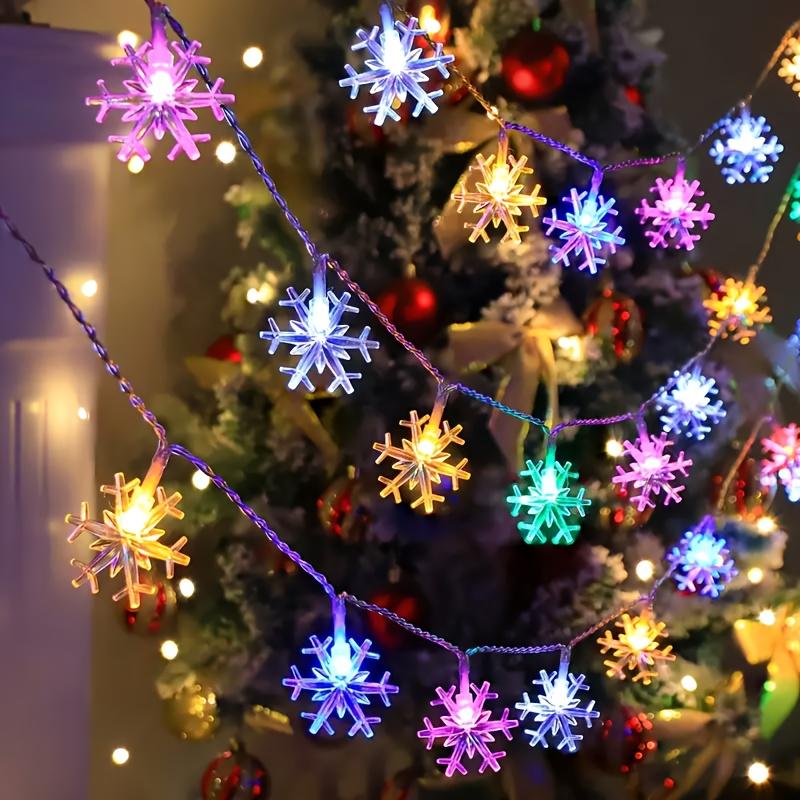 Snowflake LED Light Christmas Decorations for Home Hanging Garland Christmas Tree Decor Ornament 2025 Navidad Xmas Gift New Year