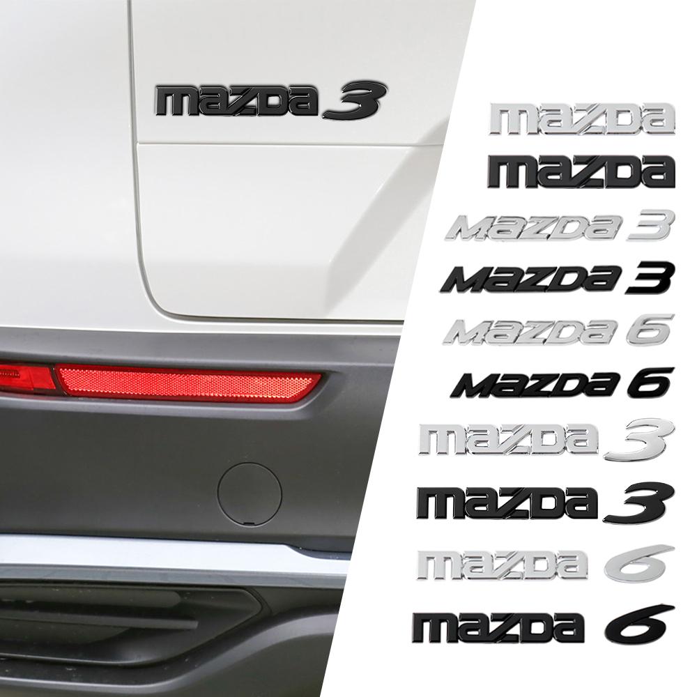 1pcs 3D ABS Car Metal Logo Letters Trunk Emblem Sticker For Mazda Axela Atenza CX-3 CX-5 CX-8 CX-7 CX-9 MS 6 5 3 2 Demio MPS MS k1