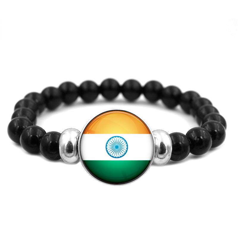 287 Länder Nationalflagge Druckknopf Elastisches Band Perlen Länderflagge Unabhängigkeitstag Perlen Schmuck Perlenarmband