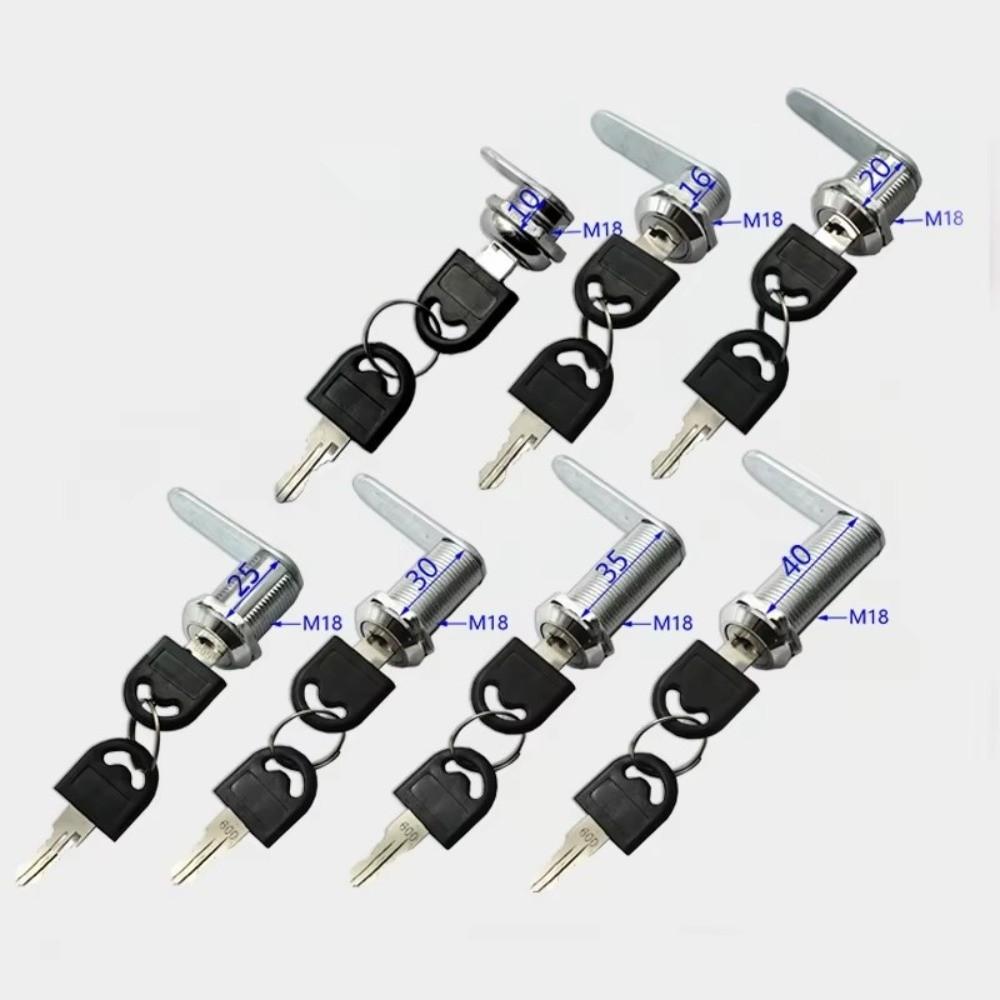 Practical 16/20/25/30mm Cam Lock Silver Easy Replacement Door Lock with 2 Keys Metal Cabinet Drawer Lock Drawer