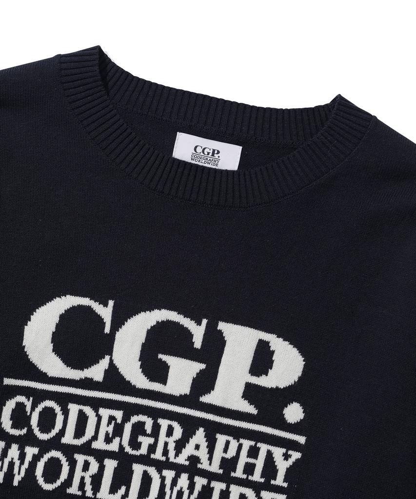 CGP (Women) Square Logo Knit - Navy