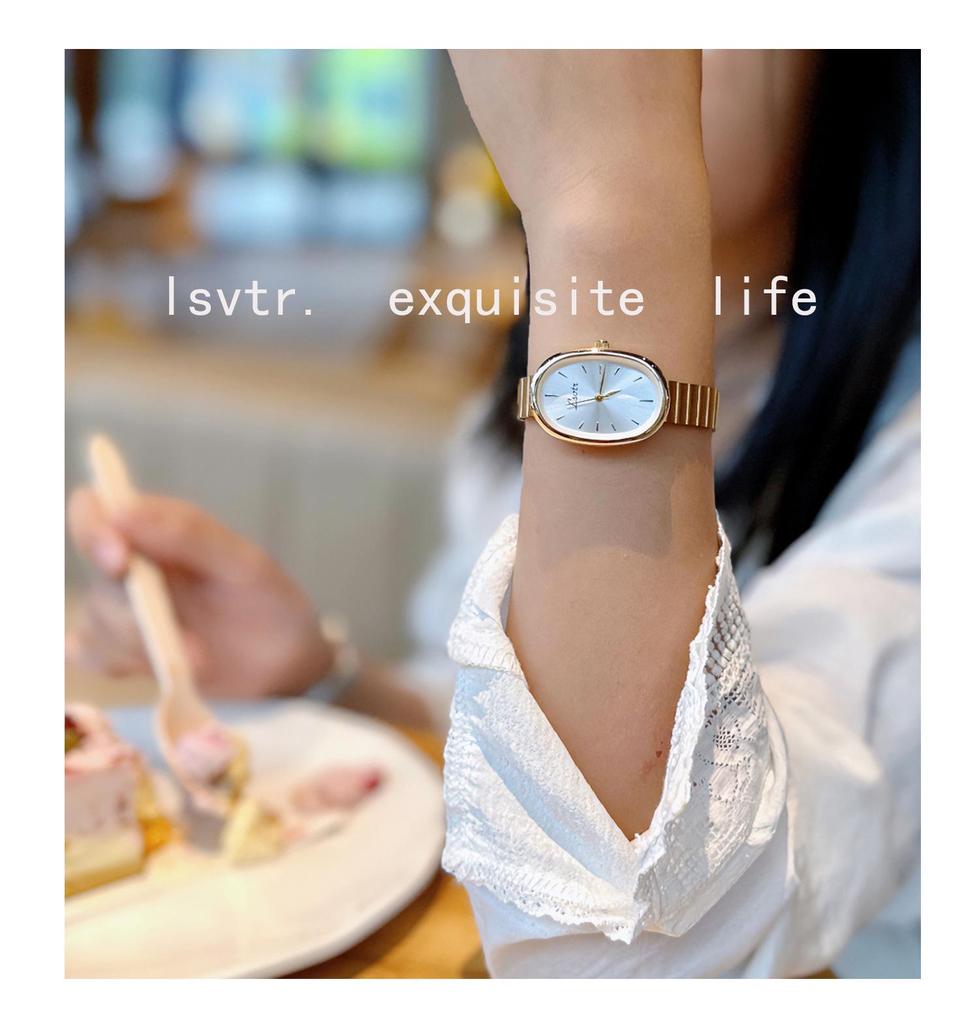Gold-Toned Women's High-End Quartz Fashion Watch with Steel Band