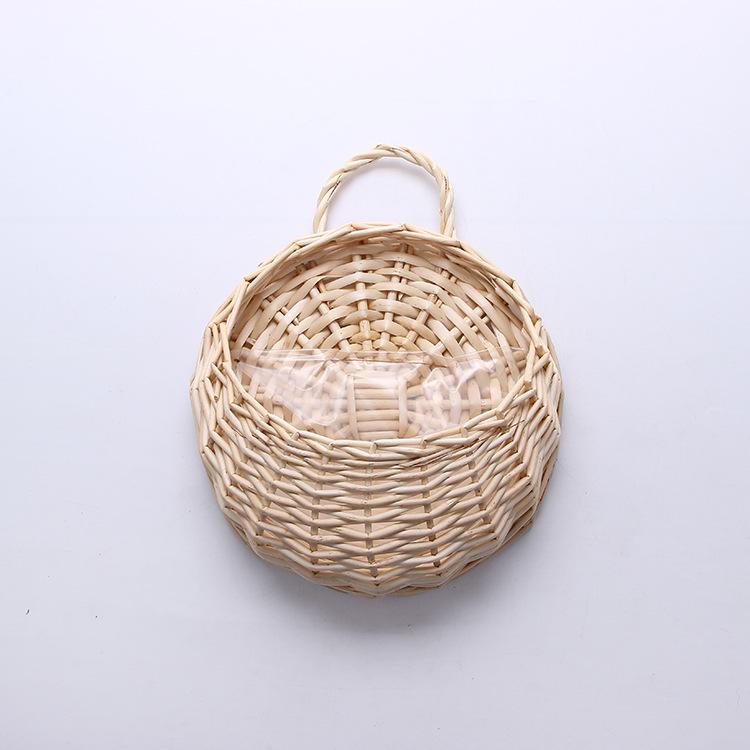 Wall Hanging Woven Basket Flower Pot - Rattan, Willow & Straw Design