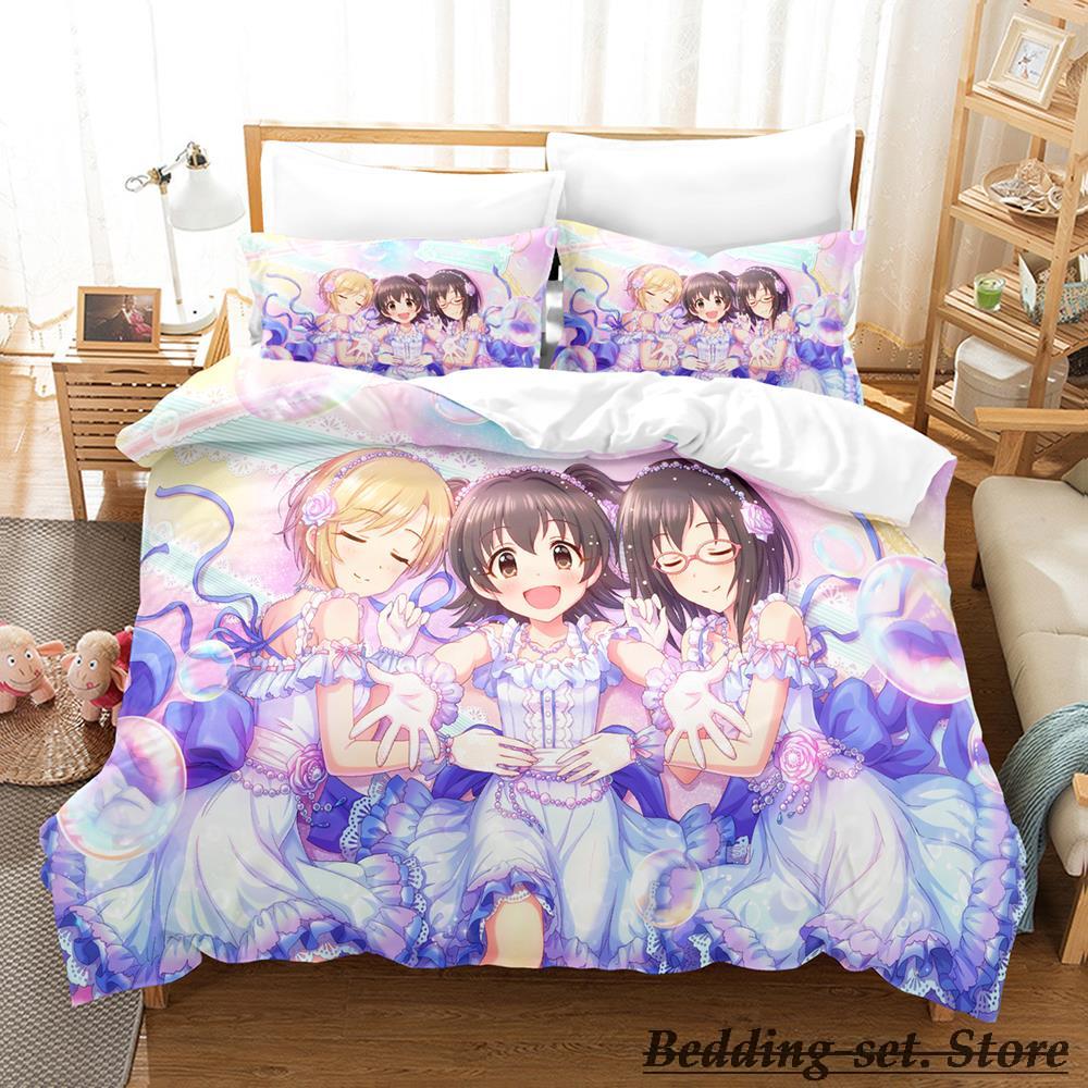 Comforter The Idolm@Ster Cinderella Girls Starlight Stage Bedding Set Single Twin Full Queen King Size Bed Set Kid Bedroom Duvet Sets