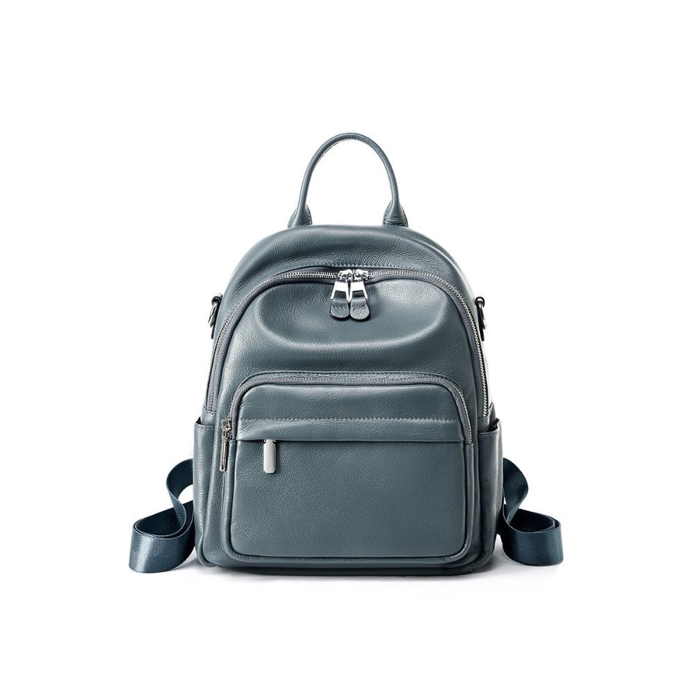 

Вместительная женская сумка для поездок на работу, новый универсальный рюкзак, рюкзак для путешествий из мягкой коровьей кожи светло-синий