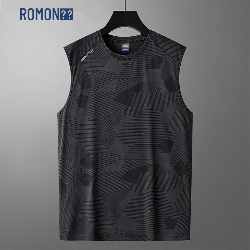 

ROMON Men s Ice Silk Loose Fit Quick-Dry Sleeveless Vest 4XL