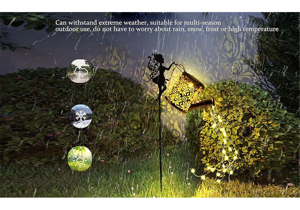 Angel Garden Outdoor Solar Courtyard Light - Copper Coin Kettle Design