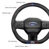 Carbon Fiber Leather Car Steering Wheel Cover For Ford ST Line Focus Mustang Fiesta Puma Ranger Kuga MK7 MAX F150 Mondeo Escape FE7