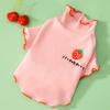Cute Strawberry Bottoming Shirt Spring and Summer Thin Lace Breathable Puppy Solid Color Sweater Kitten
