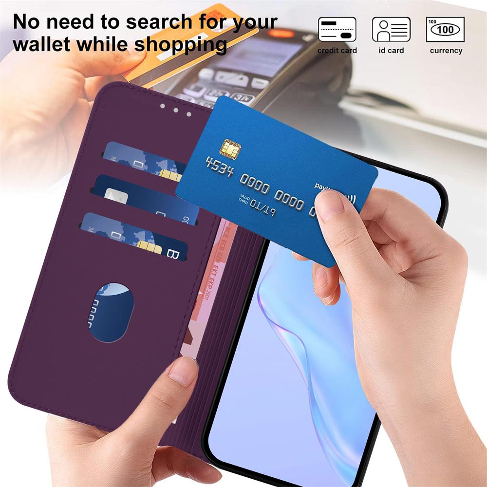 Luxury Solid Color PU Leather Magnetic Flip Wallet Case with Card Holder for TCL 50 Pro Nxtpaper 50 40 SE 30XE 30 Plus 30 XL 20