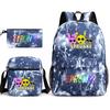 New rhythm box Sprunki music game schoolbag backpack pencil bag three-piece set student heat transfer backpack