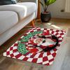 Christmas Themed Diatomite Bath Mat Non-Slip Absorbent Floor Mat for Home Entryway Bathroom Festive Decor