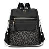 Patchwork Backpack Women's Leopard Print Backpack Large Capacity Schoolbag