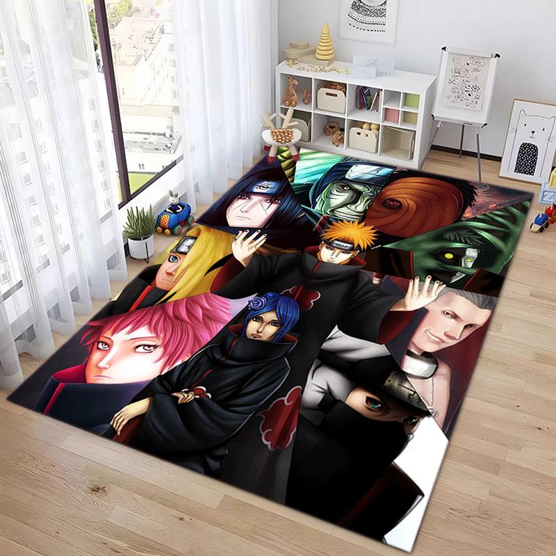 Japanese anime cartoon NARUTO's famous Uzumaki Naruto rug, soft decorative home furnishing, bedroom office chair pad, outdoor picnic carpet Y12