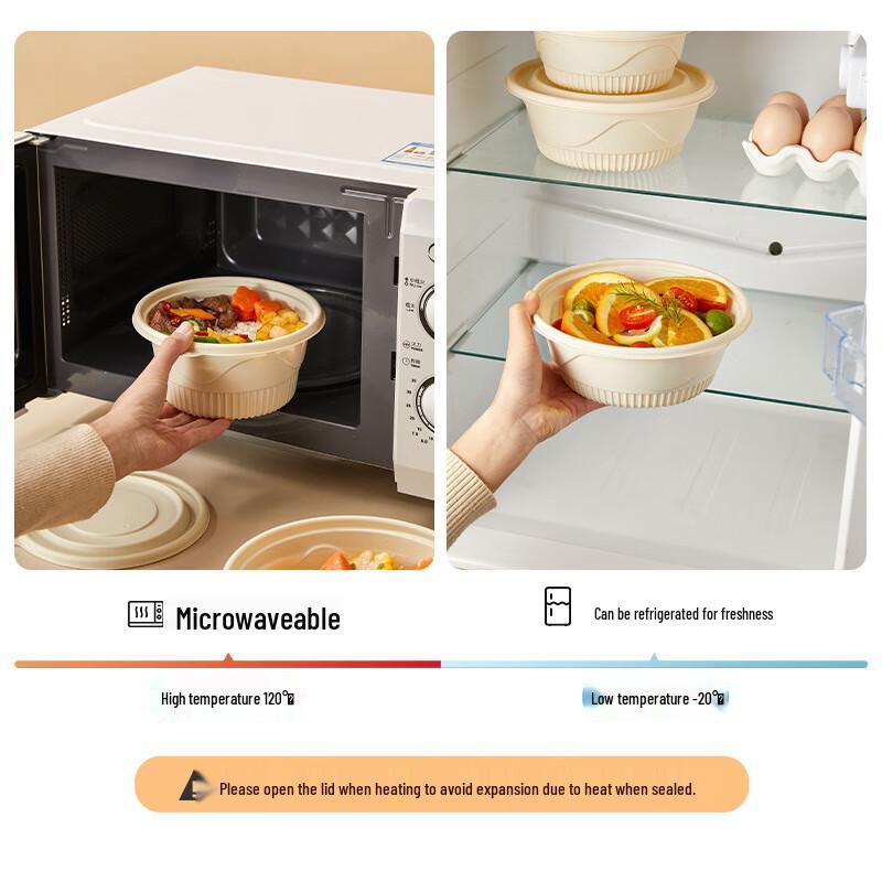 Corn Starch Disposable Round Food Container