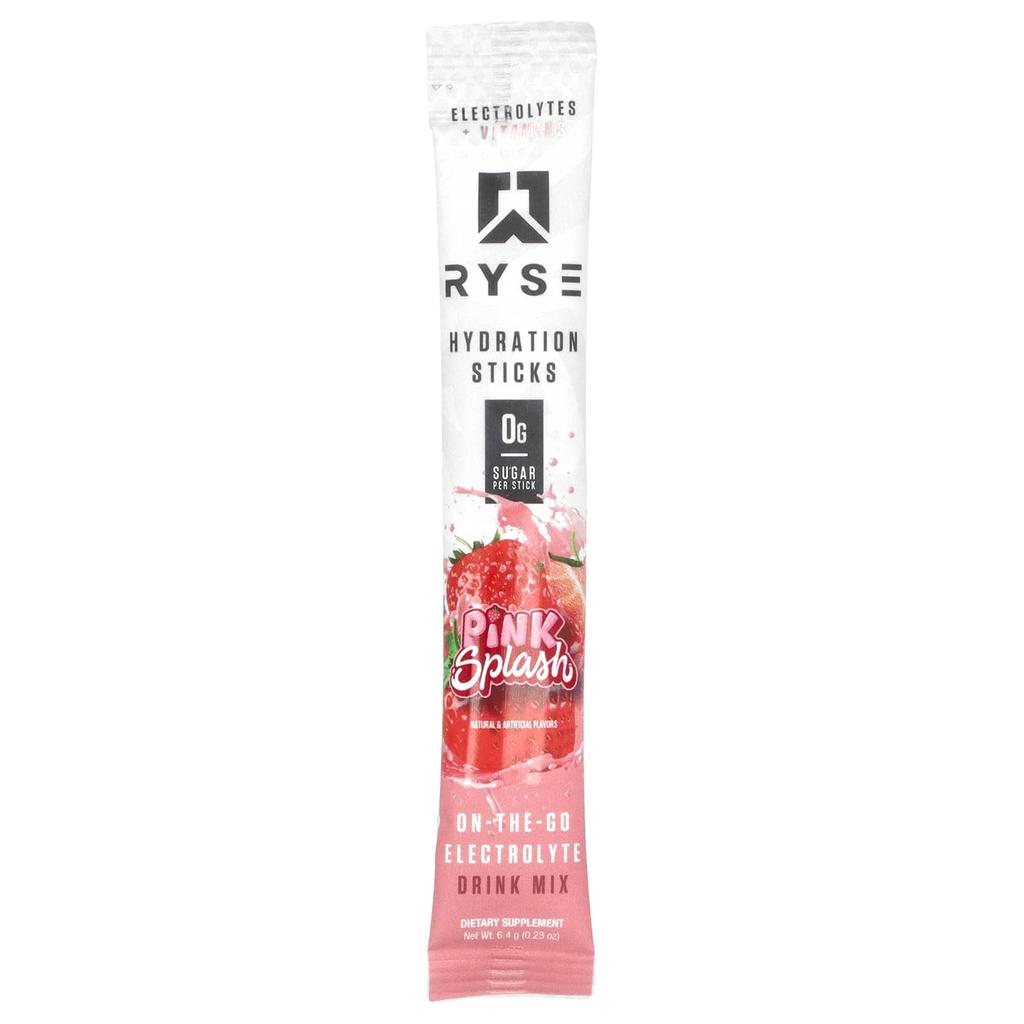 Hydration, Portable Electrolyte Drink Mix, Pink Splash, 16 Sticks, 6.4G (0.23Oz) Each