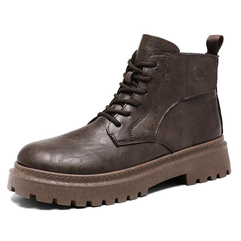 

Чоловічі модні трендові черевики Мартін на шнурівці осінньо-зимові високі черевики для вулиці, молодіжні черевики-локомотиви 44