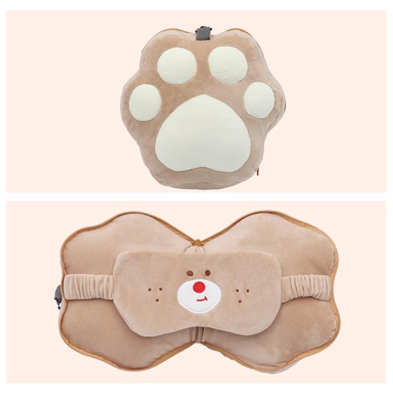 Cartoon Bear Paw U Shaped Pillow With Pp Cotton Fill For Travel And Comfort